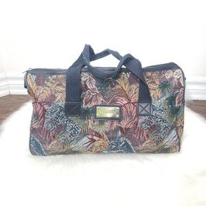 Bellissimo Vintage Palm Tropical Pattern Weekend CarryOn Retro Duffle Bag Travel